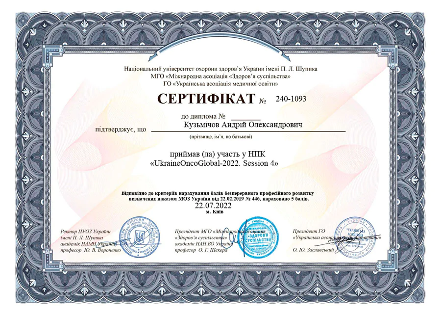 Кузьмічов Андрій Олександрович cертифікат 13