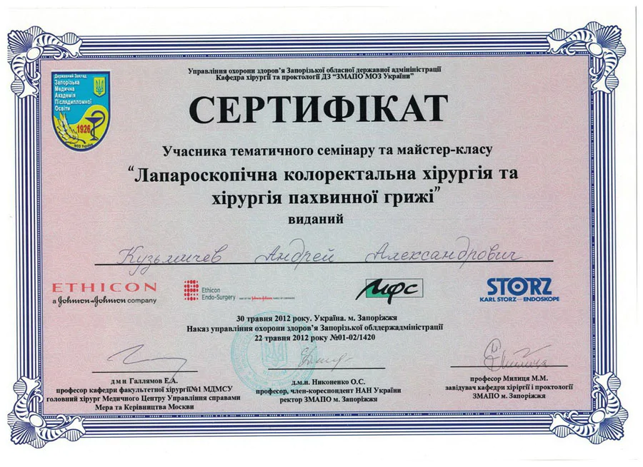 Кузьмічов Андрій Олександрович cертифікат 43