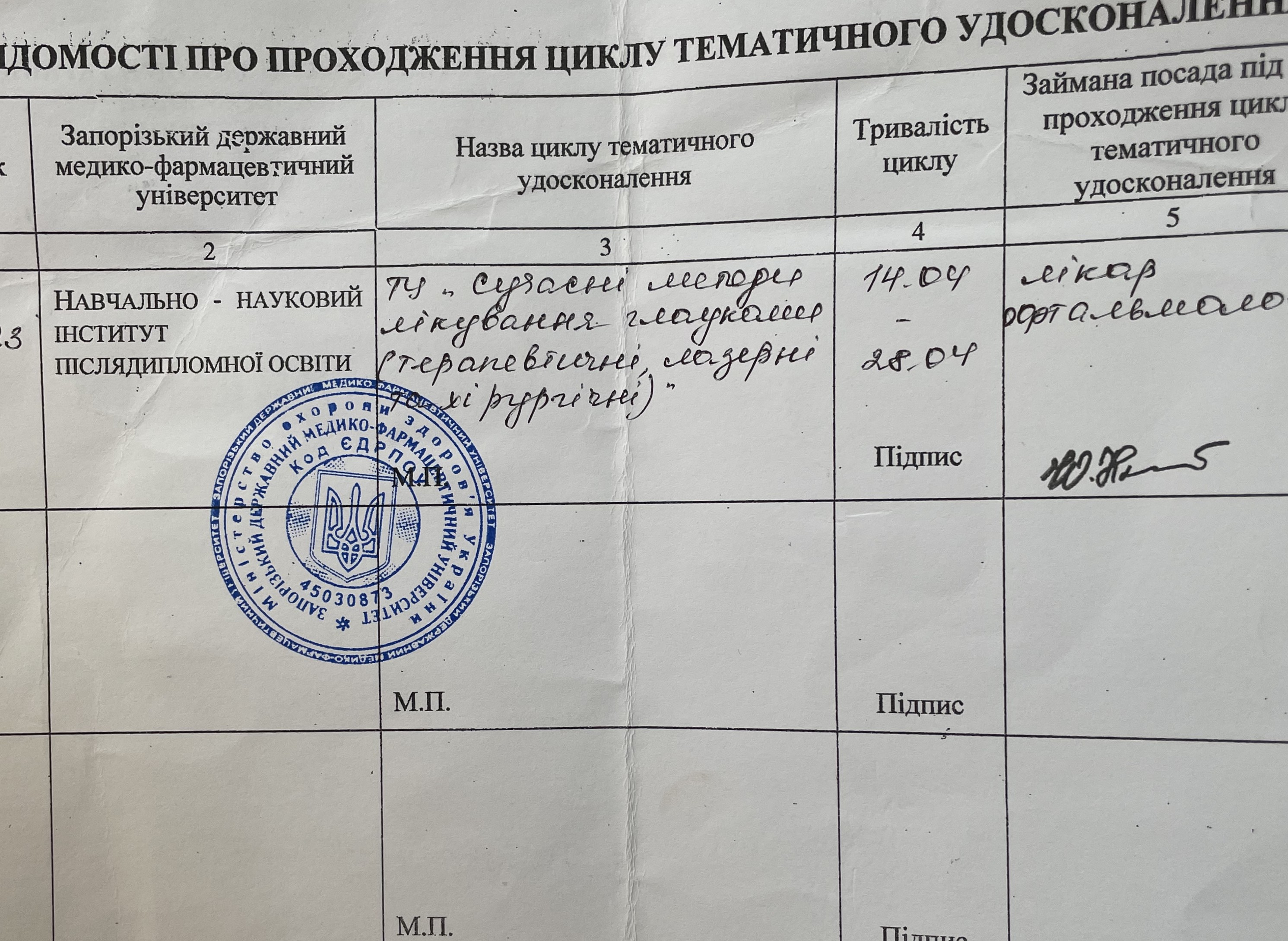 Сертифікат Павло Корнієнко