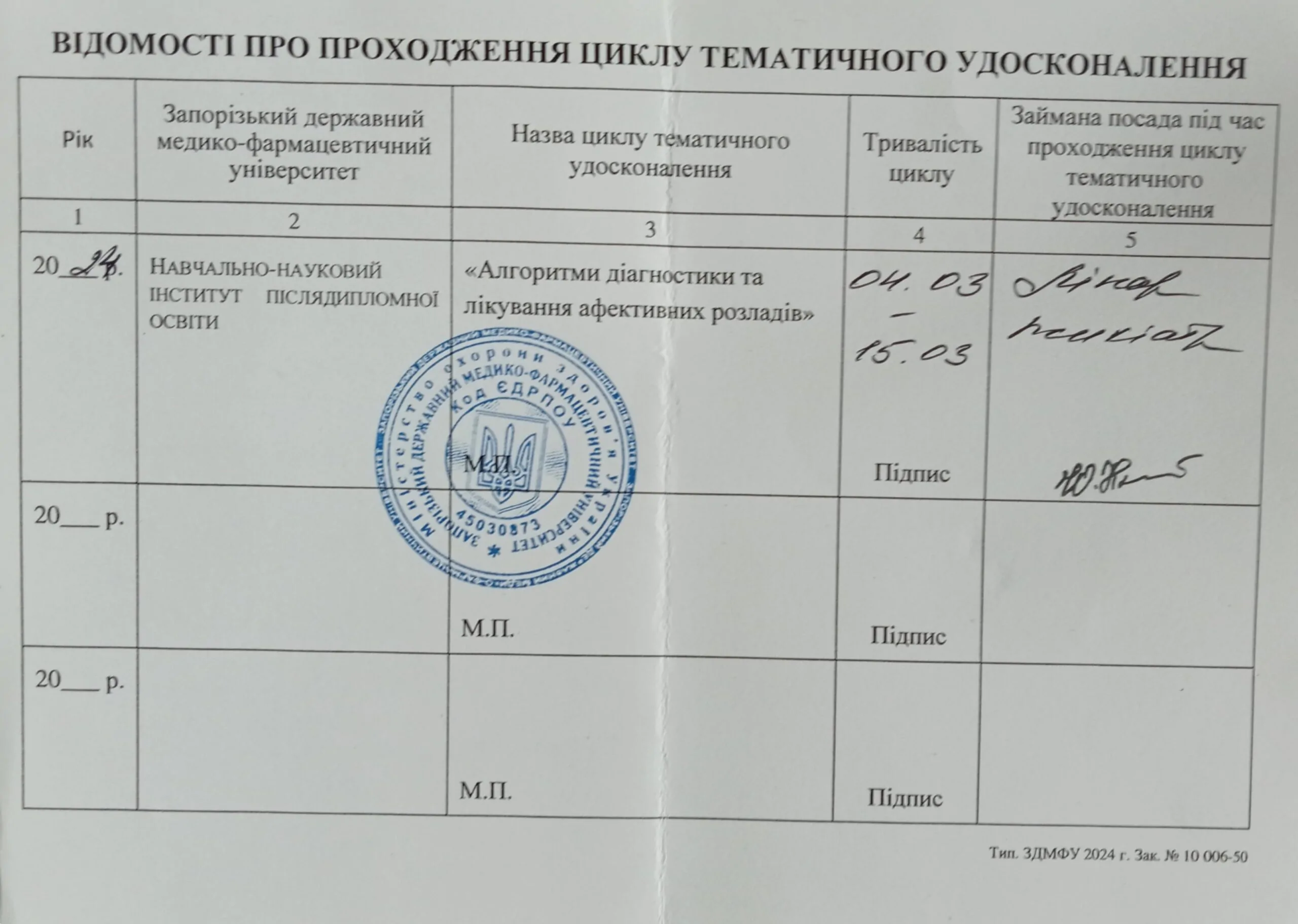 Сертифікат Ольга Оганисян
