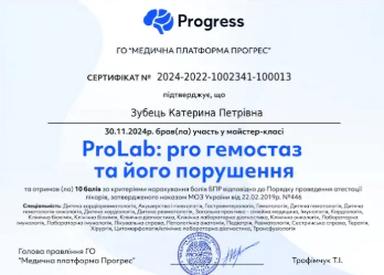 Зубець сертифікат