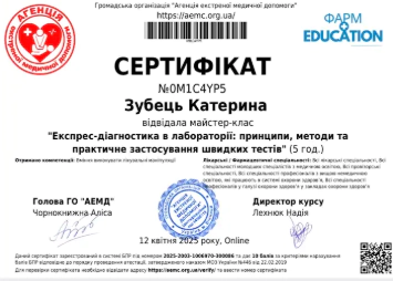 Зубець сертифікат